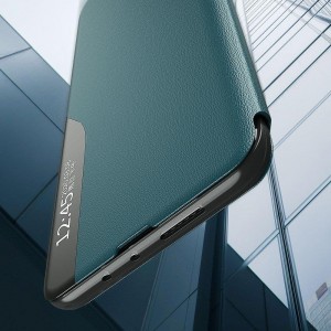 Eco Leather View Case intelligens fliptok Huawei P40 Lite E piros