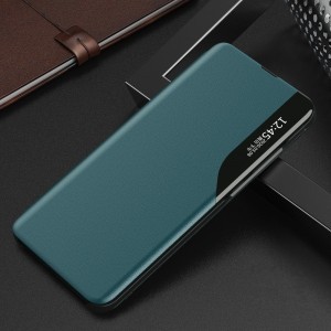 Eco Leather View Case intelligens fliptok Xiaomi Redmi Note 9 Pro / Redmi Note 9S zöld
