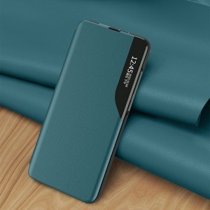 Eco Leather View Case intelligens fliptok Xiaomi Redmi Note 9 Pro / Redmi Note 9S zöld
