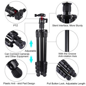 PULUZ fényképező állvány, tripod gömbfejjel 130cm-4