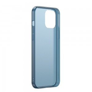 iPhone 12/ 12 Pro Baseus Frosted Glass tok sötétkék (WIAPIPH61P-WS03)