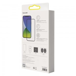 iPhone 12 Pro MAX Baseus 2x 0.3mm Anti-Blue light kijelzővédő üvegfólia fekete (SGAPIPH67N-KB01)