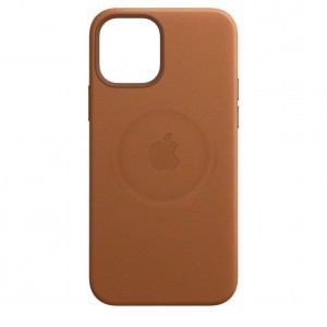 Apple gyári valódi bőr tok iPhone 12 mini Saddle Brown (MHK93ZM/A)