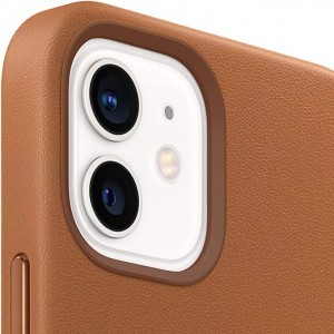 Apple gyári valódi bőr tok iPhone 12 mini Saddle Brown (MHK93ZM/A)