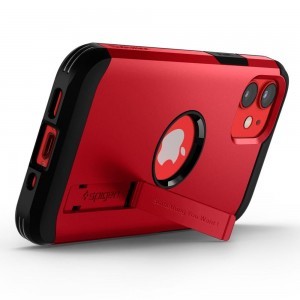 iPhone 12 mini Spigen Tough Armor tok kihajtható támasszal piros (ACS02258)