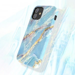 iPhone 12/ 12 Pro Kingxbar Marble Series tok kék