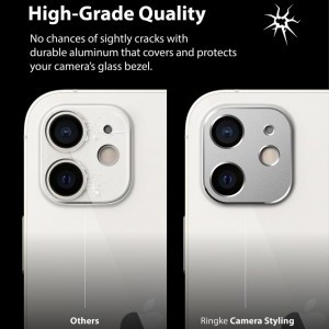 iPhone 12 mini ezüst hátlapi kameralencse védő keret Ringke (ACCS0008)