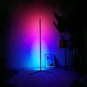 RGB LED Fekete saroklámpa, állólámpa, hangulatvilágítás távirányítóval 140cm-1