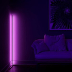 RGB LED Fehér saroklámpa, állólámpa, hangulatvilágítás távirányítóval 140cm-3