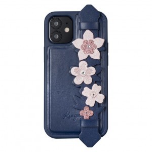 iPhone 12 mini Kingxbar Sweet Series Swarovski kristállyal dekorált tok kék