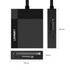 Ugreen CR125  USB 3.0 SD / micro SD / CF / MS kártyaolvasó 0.5m kábellel fekete-1