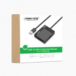 Ugreen CR125  USB 3.0 SD / micro SD / CF / MS kártyaolvasó 0.5m kábellel fekete-4