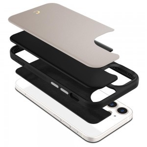 iPhone 12 mini Spigen Cyrill Leather Brick bőr tok Kavicsszürke (ACS01785)