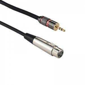 3.5mm jack apa (fém nyak) - XLR anya mikrofonkábel 35cm-1