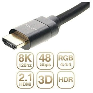 HDMI kábel HDMI 2.1 48Gbps 8K 1m fekete