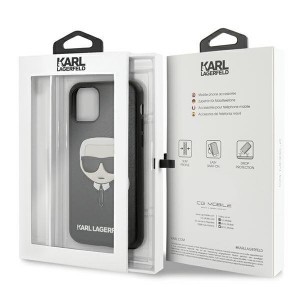 Karl Lagerfeld KLHCN58KHBK Ikonik Karl's Head PU tok iPhone 11 Pro fekete
