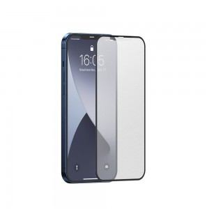 Baseus 2x 0,25 mm frosted kijelzővédő üvegfólia iPhone 12 Pro MAX fekete (SGAPIPH67N-KM01)