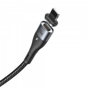 Baseus Zinc mágneses kábel USB Type-C - Lightning PD 20W 2m fekete (CATLXC-A01)