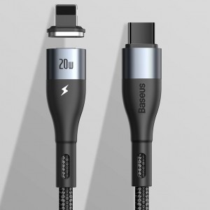 Baseus Zinc mágneses kábel USB Type-C - Lightning PD 20W 2m fekete (CATLXC-A01)
