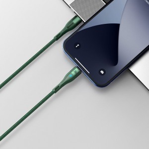 Baseus Zinc mágneses kábel USB Type-C - Lightning PD 20W 2m zöld (CATLXC-A06)