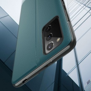 Eco Leather View Case intelligens fliptok Xiaomi Poco M3 narancssárga