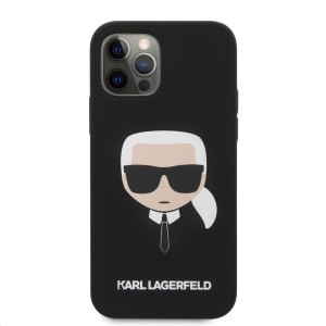 iPhone 12/ 12 Pro Karl Lagerfeld Head Silicone KLHCP12MSLKHBK tok fekete