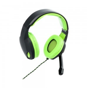 Gamer Headset ART Lizard, fejhallgató mikrofonnal fekete/zöld