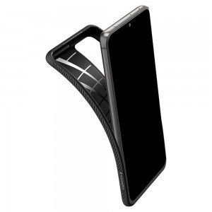 Samsung S21 Ultra Spigen Liquid Air flexibilis TPU gél tok matt fekete (ACS02350)
