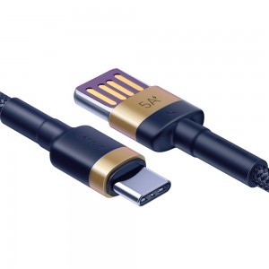 Baseus Cafule HW QC töltő és adatkábel, két oldalas USB-A - Type-C 40W 1m arany/kék (CATKLF-PV3)