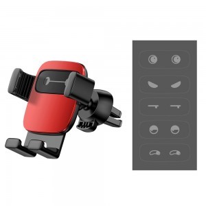Baseus Cube Gravity szellőzőre erősíthető autós telefontartó piros (SUYL-FK09)