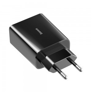 Baseus Hálózati gyorstöltő 2x USB 18W 3A Quick Charge 3.0 fekete (CCFS-V01)