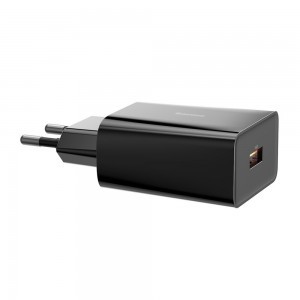 Baseus Hálózati gyorstöltő USB 18W 3A Quick Charge 3.0 fekete (CCFS-W01)
