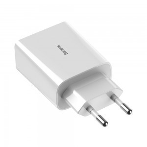 Baseus Hálózati gyorstöltő USB 18W 3A Quick Charge 3.0 fehér (CCFS-W02)