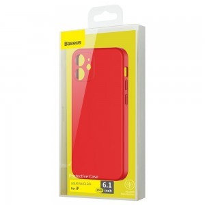 Baseus Liquid Silica Gel tok iPhone 12 piros (WIAPIPH61N-YT09)