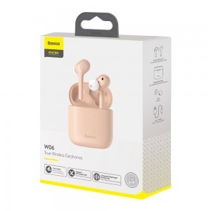 Baseus Encok TWS vezeték nélküli bluetooth fülhallgató W06 pink