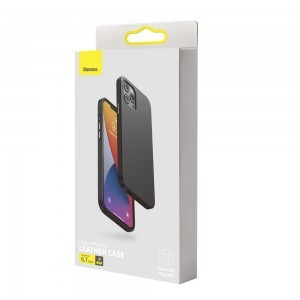 iPhone 12 Pro MAX Baseus Mágneses PU bőr tok fekete (MagSafe kompatibilis)
