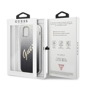 iPhone 12 mini Guess GUHCP12SPCUGLSBK Glitter Gradient Script tok flitteres fekete