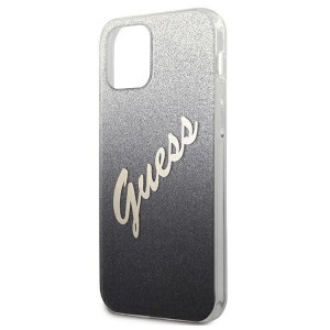 iPhone 12 mini Guess GUHCP12SPCUGLSBK Glitter Gradient Script tok flitteres fekete