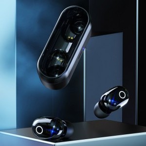 Proda TWS Bluetooth 5.0 vezeték nélküli fülhallgató töltő tokkal fekete (PD-BT500)