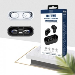 Proda TWS Bluetooth 5.0 vezeték nélküli fülhallgató töltő tokkal fehér (PD-BT500)