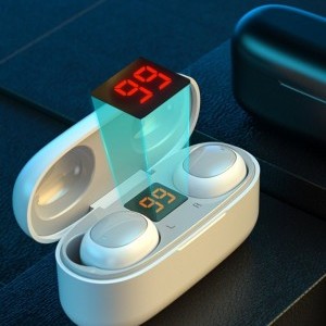 WK Design TWS Bluetooth vezeték nélküli fülhallgató töltő tokkal fehér (V5 white)