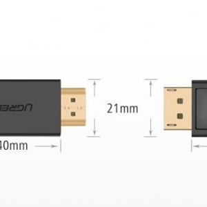 Ugreen HDMI - DisplayPort kábel 4K 30 Hz 28 AWG 1.5 m fekete (DP101 10239)