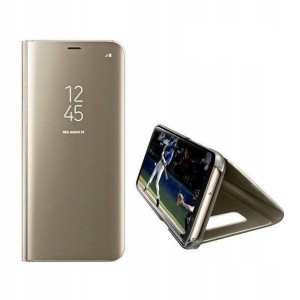 Samsung Galaxy A12 Etui Clear View fliptok arany