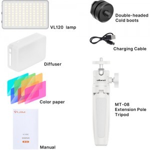 Ulanzi VIJIM Tabletop LED lámpa, videólámpa 3200-6500K, beépített akkumulátorral, asztali állvánnyal fehér (2217)-15