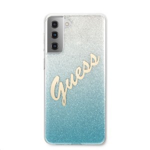 Samsung S21 Guess GUHCS21SPCUGLSBL Glitter Gradient Vintage tok flitteres világoskék