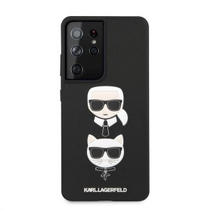 Samsung S21 Ultra Karl Lagerfeld KLHCS21LSAKICKCBK KC Heads Saffiano tok fekete