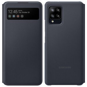 Samsung Smart S View fliptok Intelligent Display móddal Samsung Galaxy A42 5G Készülékhez fekete színben