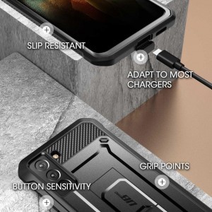 Samsung Galaxy S21+ Plus Supcase Unicorn Beetle Pro tok készülékhez Fekete színben