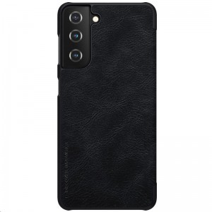 Samsung S21 Nillkin Qin bőr fliptok fekete
