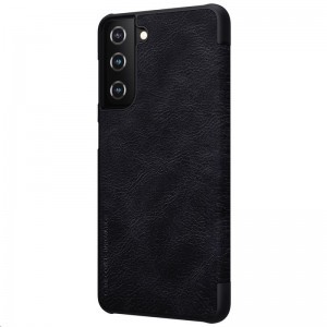 Samsung S21+ Plus Nillkin Qin bőr fliptok fekete